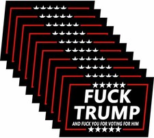 Anti Trump Stickers F3ck Trump and F3ck You for Voting for Him Decal Window 10Pc
