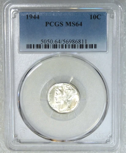 1944 P Mercury Dime PCGS MS64 Frosty Luster Just Graded New Holder #C147A