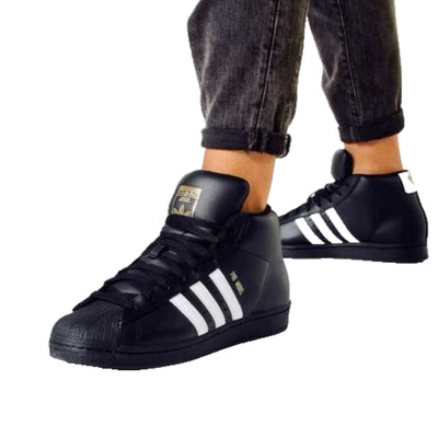 ADIDAS PRO MODEL HI SNEAKERS TRAINERS SPORTS MEN SHOES BLACK/WHITE/GD SIZE 9 NEW