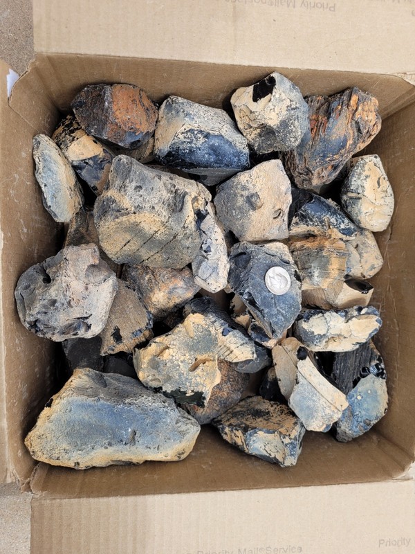 28 Lbs Lot Velvet (aka Peacock) Obsidian Rough Uncut From Mexico