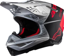 ALPINESTARS Supertech M10 Helmet - Flood - MIPS? - Gloss Silver/Black/Orange