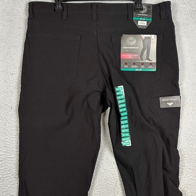 NEW Weatherproof Pants Mens 38X30 Black Tech Utility Cargo Slim Straight Stretch
