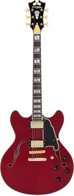 D'Angelico Excel DC Semi-Hollowbody Electric Guitar Trans Cherry Finish