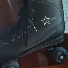 Roller Derby Star Black Quad Roller Skates - Pair of 4-Wheel Skates