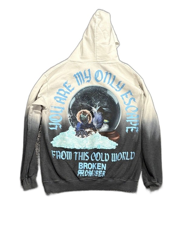 Broken Promises You Are My Only Escape Hoodie Mens Small Dip Dye Graphic