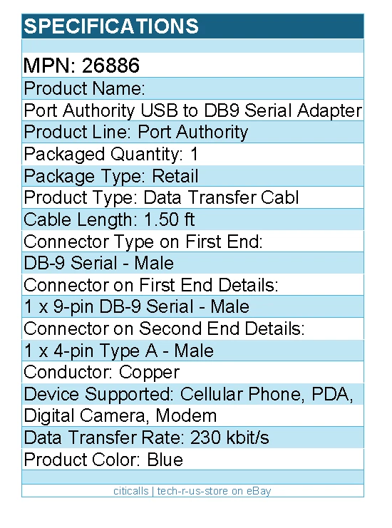 C2G 26886 1.5ft USB to DB9 Serial Cable - RS232 Adapter Cable - Image 2 of 4