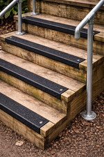 Non Slip GRP Stair Nosing Edge Trim 55 x 70mm | Cut to Size Gritted Sight Bar