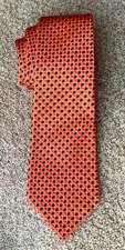 Nice Mens Turnbull & Asser Neck Tie Orange Blue Silk Squares