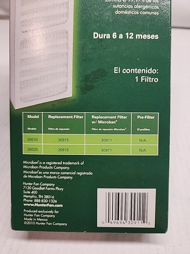30911 HEPAtech Replacement Air Purifier Filter 30911 New Sealed - Picture 4 of 7