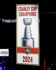 Florida Panthers 2024 Stanley Cup Champions Banner 8x10 NHL Hockey Photo