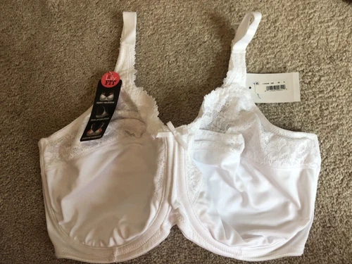 LILYETTE 0428 MINIMIZER BRA Underwire Smoothing Lace White Size 36G NWT