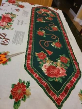 Wamsutta Hallmark A Christmas Gathering Applique/Table Runner Fabric Panel