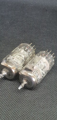 2 Marconi Silver Plate, Copper Rods ECC83 tube 12AX7 / 7025 röhre, hifi, valvola - Picture 5 of 12