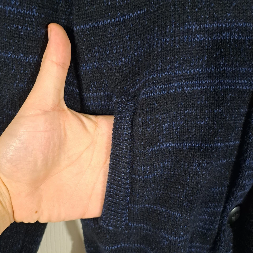 American Rag Cardigan Sweater Womens Size M Blue Black Button Front Long Sleeves - Image 4 of 4