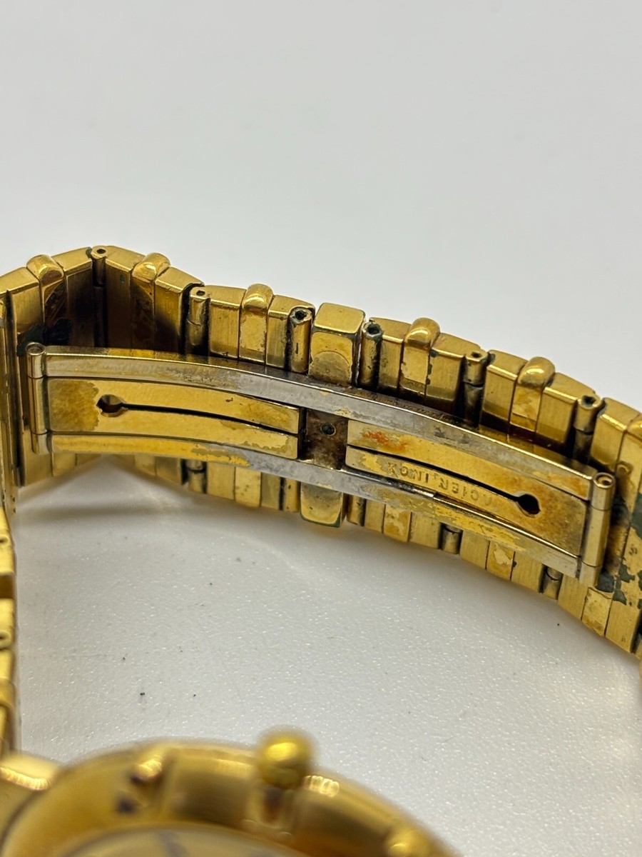 Exc+5] RAYMOND WEIL Coliseum 18K Gold QZ Watch Used Working