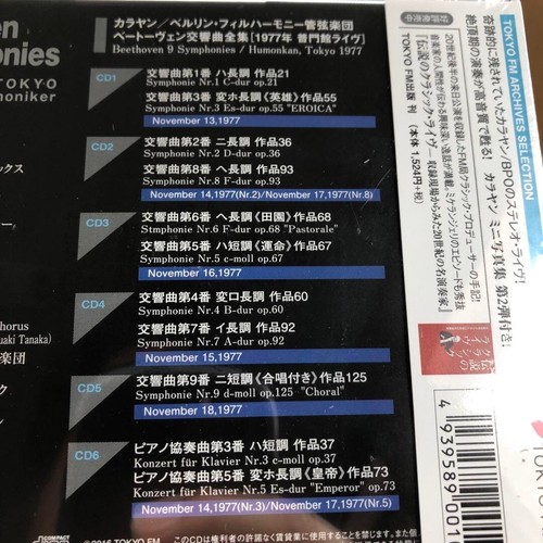 Beethoven 9 Symphonies Piano Con No.3 & 5 Herbert von Karajan 6CD from Japan - Picture 3 of 5