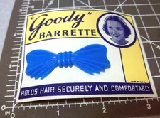 vintage 1950s Goody plastic Barrette with original display card, great graphics