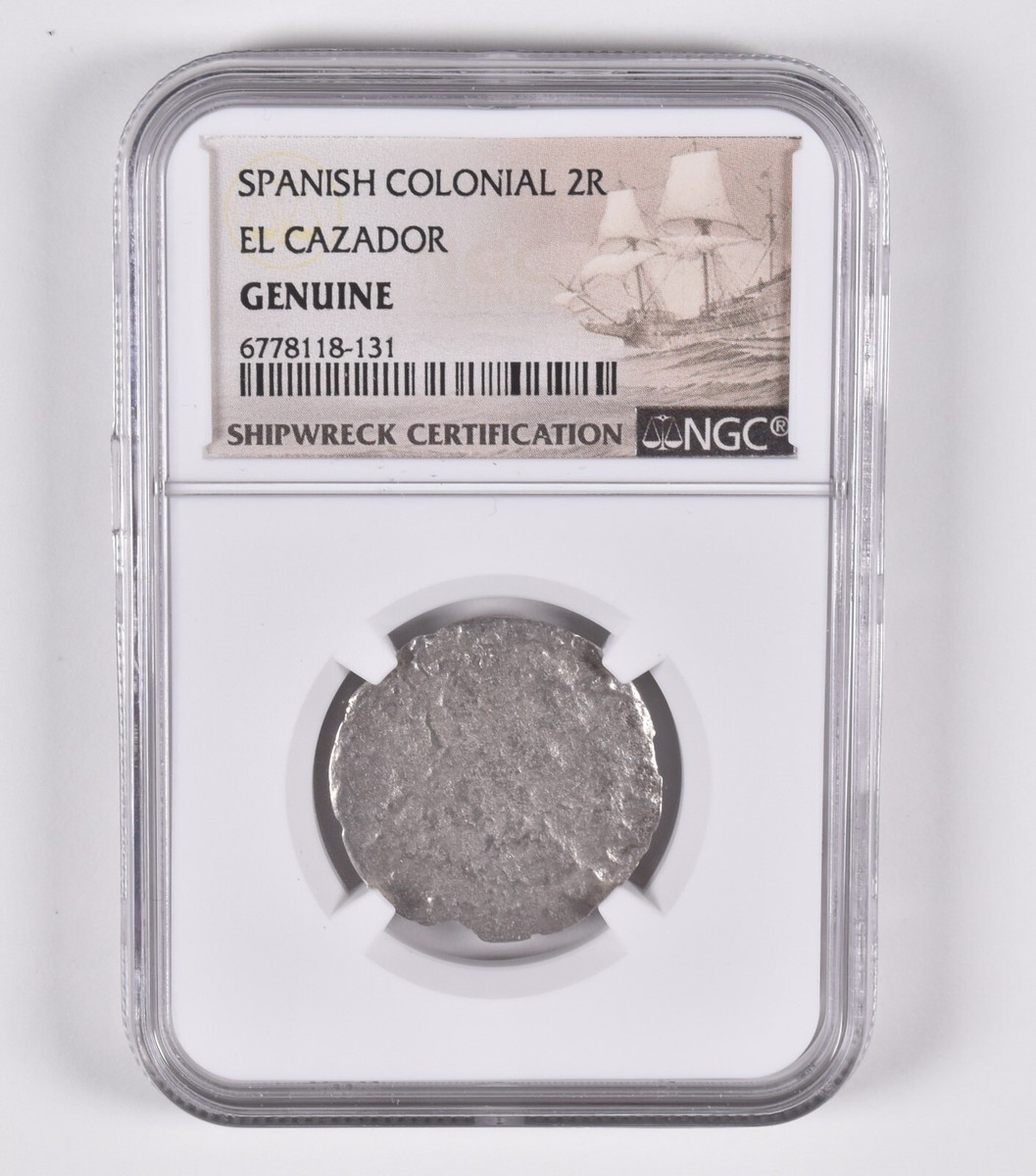 1773-77) El Cazador Shipwreck 2 Reales NGC Genuine Mo FM Silver