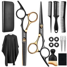 Kit Barberia Profesional Con Tijeras Corte De Cabello Capa Para Peluquer a Pelo