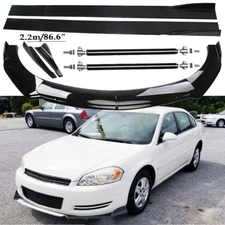 Front Bumper Lip Spoiler Side Skirts Rear Glossy Black For Chevrolet Impala