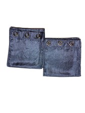Pair Blue Shiny Luxury Curtains Panels Drapes Long 84" Lightweight Grommets 2
