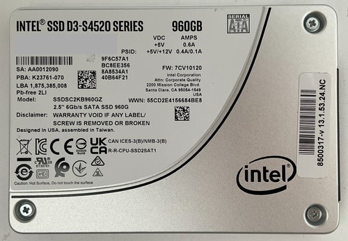 Serveur d'entreprise Intel D3-S4520 960 Go SSD SATA 6 Go 2,5" 3D4 SSDSC2KB960GZ01 NEUF - Photo 8/11
