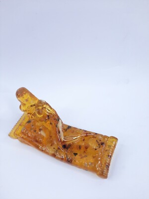 RARE ANCIENT EGYPTIAN ANTIQUE Statue of Amber Yellow Queen Cleopatra on Sea