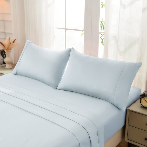 100% Pure Cotton Sheet Sets Deep Fitted Flat Sheet Pillwocases Breathable Soft - Picture 22 of 43