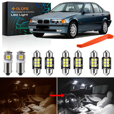 12X For BMW 3 Series - E36 1992-2000 White LED Interior Light Package Kit + Tool