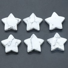 30mm 20pcs Natural Whte Howlite Stone Star Shape Meditation Healing Polished