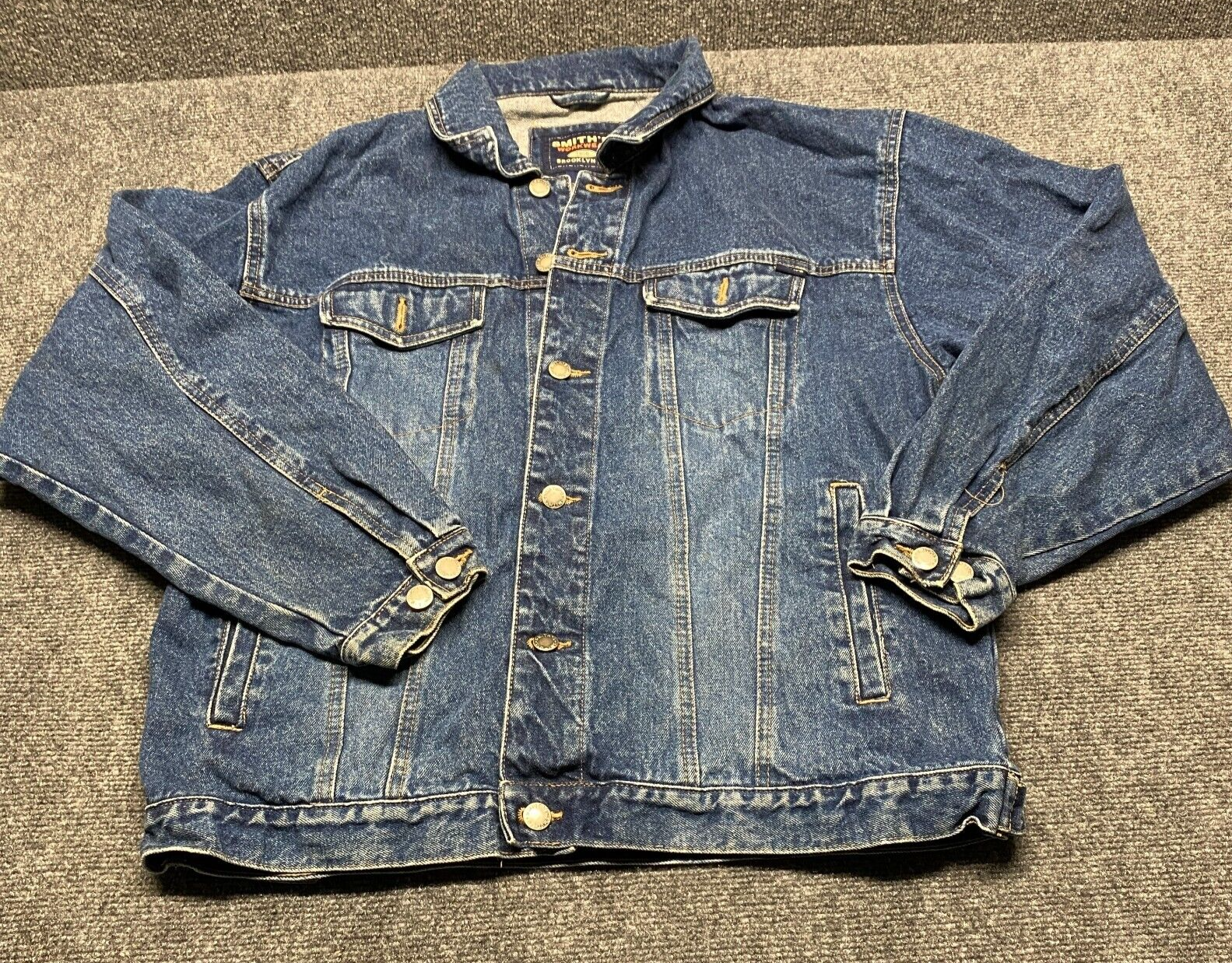 Vintage Smith's Workwear Men's Jean  Work Trucker Denim Jean Jacket Medium  Blue