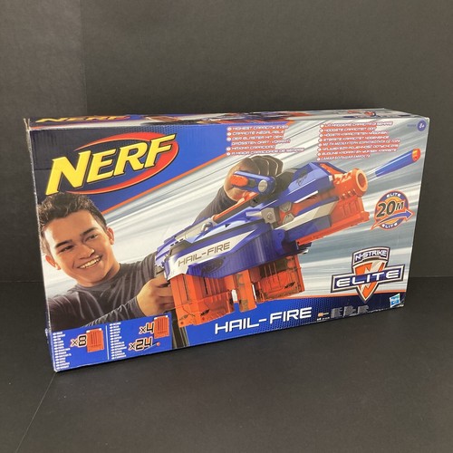 Nerf N-Strike Elite Hail-Fire Blaster alimentado por batería con 24 dardos SIN USAR