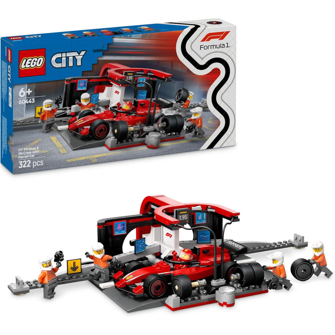 Lego Unisex City F1 Pit Stop And Pit Crew With Ferrari Car 60443 - Image 6