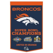 Denver Broncos NFL 24" x 38" Embroidered Wool Super Bowl Banner Wincraft