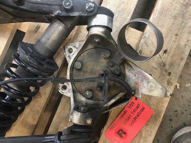 95-99 Ferrari 355 F355 RIGHT FRONT SUSPENSION CONTROL ARMS KNUCKLE KNEE SHOCK