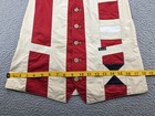 Beige Faconnable vest women’s medium with red, white, and blue nautical pinstripes, button front, and two flap pockets.