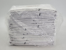 12x Manchester Mills Fairview Queen Flat Sheets 88x96 T250 White w/Black Piping