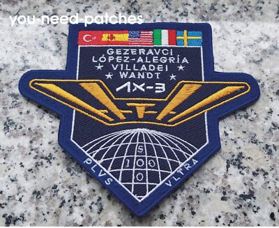 NASA ESA Space Crew Dragon ISS Axiom Space  Ax-3  PLVS VLTRA logo patch