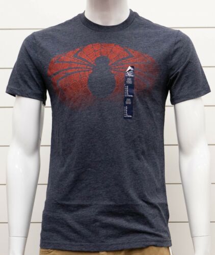 Mens Spiderman Tee T-Shirt Navy Heather NWT Licensed Graphic - 109784