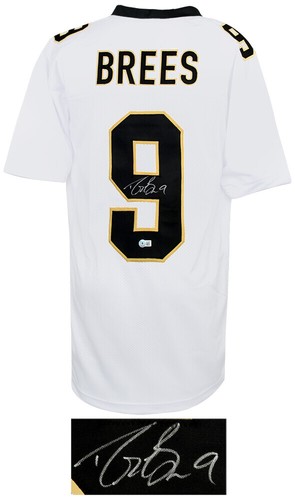 Drew Brees (SAINTS) Signed White Custom Football Jersey - (BECKETT COA) - Picture 2 of 3