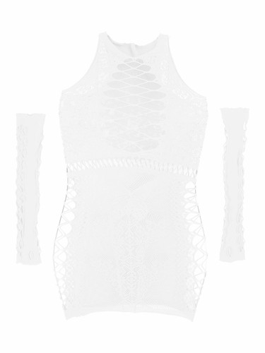 Sexy-women Clubwear Bodycon Dress See-Through Fishnet Hollow Out Lingerie US - Picture 15 of 28