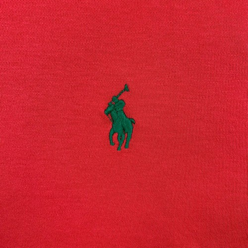 Ralph Lauren Mens Shirt Medium Salmon Pink Red Polo Short Sleeve Preppy Luxury - Imagen 3 de 7