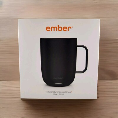 NEW Ember Mug 2 14oz Temperature Ctrl Adjust Coffee Smart Black Stainless Steel