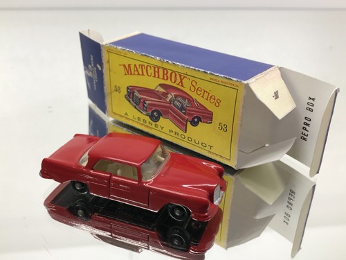 MATCHBOX 53 MERCEDES 220SE COUPE BPW -RED 3inch- HIGH QUALITY IN REPRO BOX - 502 - Picture 8 of 8