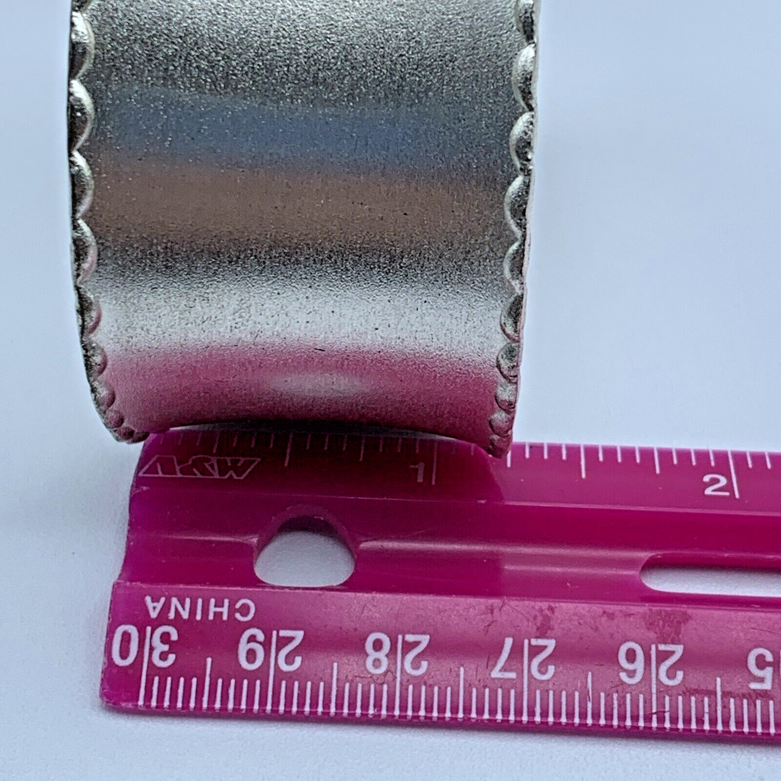 Rustic Cuff 6.75 in Silver Tone Cuff Bracelet B3-… - image 5