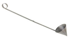 Pewter Cone Candle Snuffer Curled Ring Loop Handle Long Wick Extinguisher