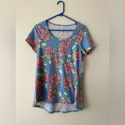 LuLaRoe Perfect T-Shirt Floral Rose Print Coquette Spring Basic NWT Sz S