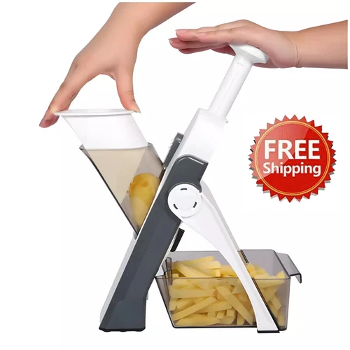 Safe Mandoline Slicer 5 in 1 Vegetable Chopper Food Potato Cutter Adjustable