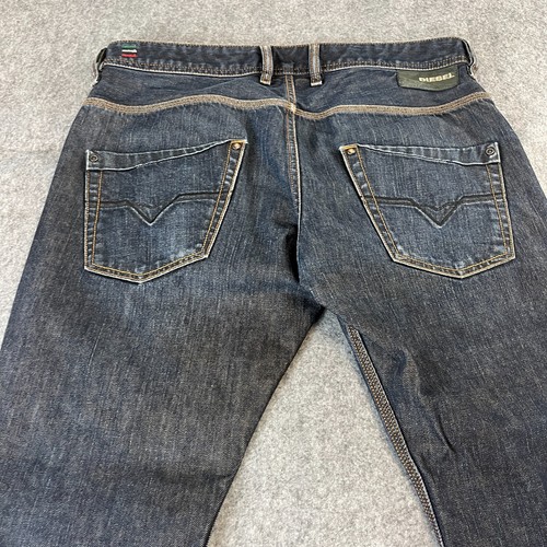Diesel Krooley Jeans Mens 34 30 Tapered Fit Dark Wash Blue Neppy Cotton 0088Z - Picture 12 of 13