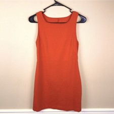 Everlane Women’s Bright Orange Square Neck Sleeveless A-Line Dress Sz XS